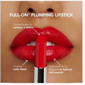 Buxom RED MY LIPS Full On Plumping Lipstick Satin .09 oz Full Size NIB